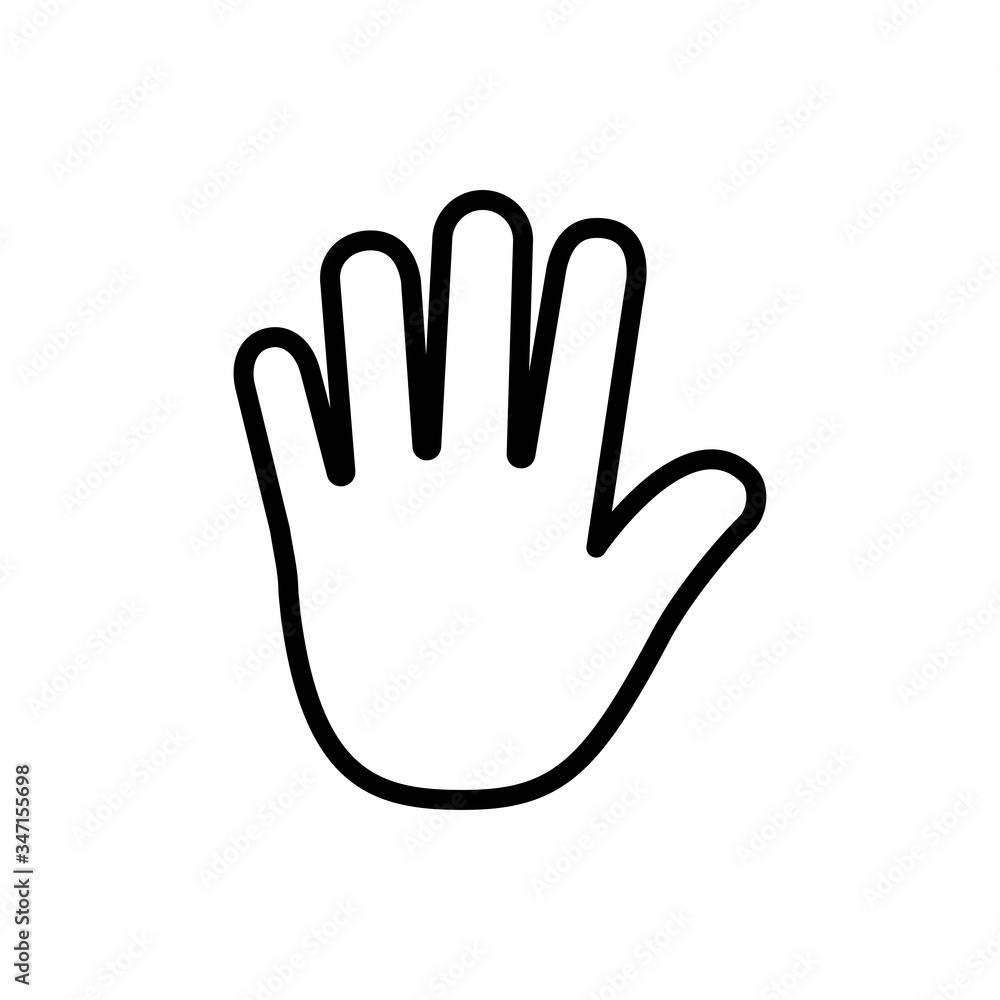 Stop hand gesture designed in a line style Stop hand gesture designed in a line style
