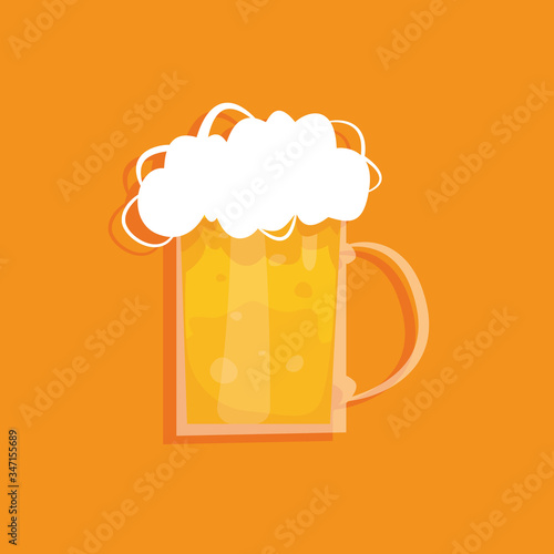 Modern vector illustration of pint of beer. Symbol of Octoberfest