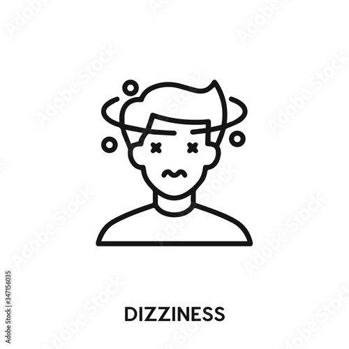 dizziness icon vector. dizziness sign symbol
