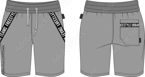 Man shorts free style sport sketch template