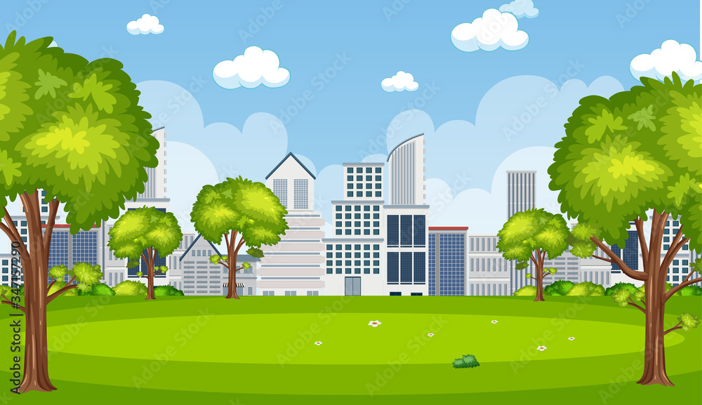 Background scene with buildings in the city