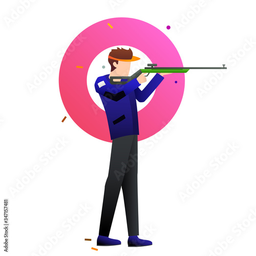 Vector illustration of shooting sport rifle. Sports concept