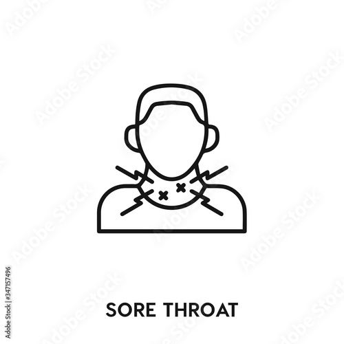 sore throat icon vector. sore throat sign symbol