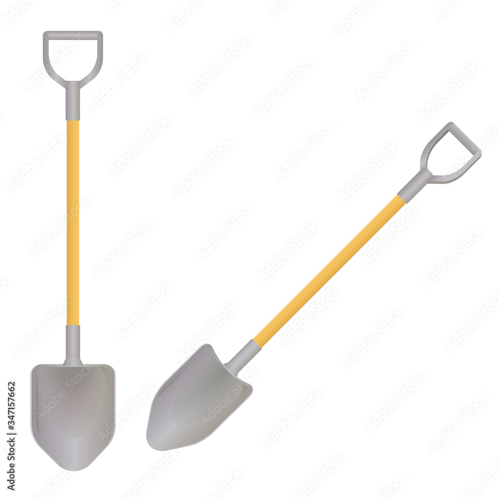 Shovel isolated on white background. Vector illustration of garden tools. Shovel isolated on white background. Vector illustration of garden tools.