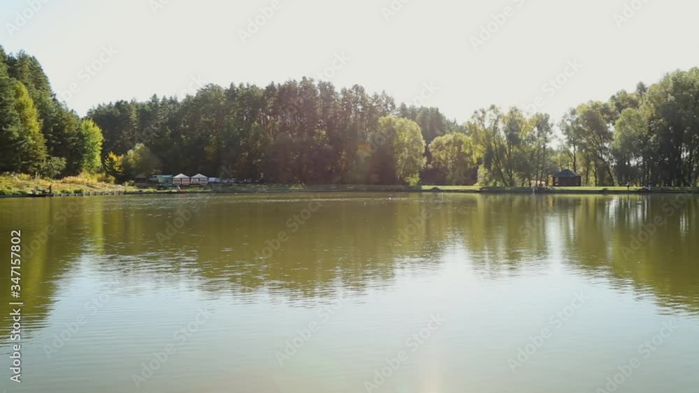 Landscape of a fisherman's water-boat. On the hot days of summer Landscape of a fisherman's water-boat. On the hot days of summer