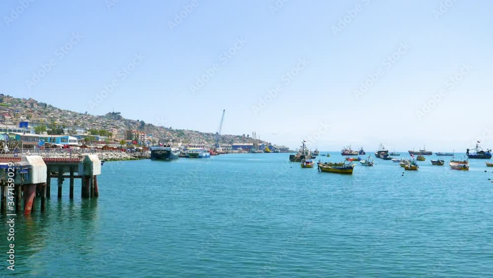 Chile Coquimbo headland on the port in the afternoon Chile Coquimbo headland on the port in the afternoon