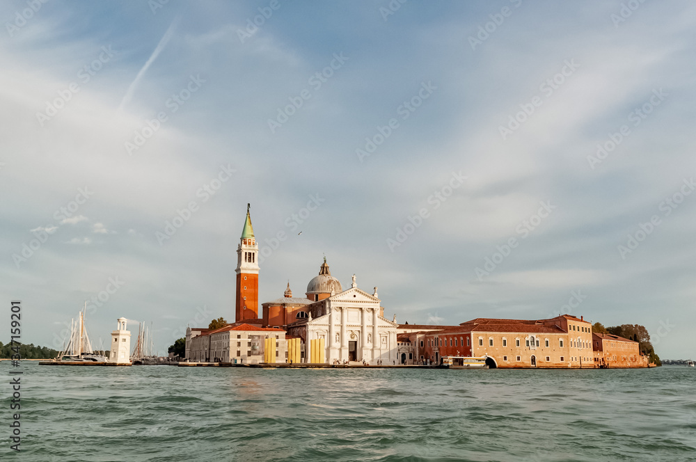 View on San Giorgio Maggiore island in venetian lagoon, Venice, Italy