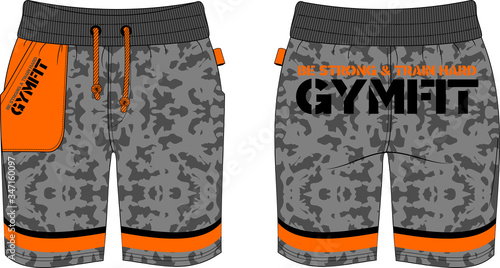 man shorts with pocket gym fit sport style template