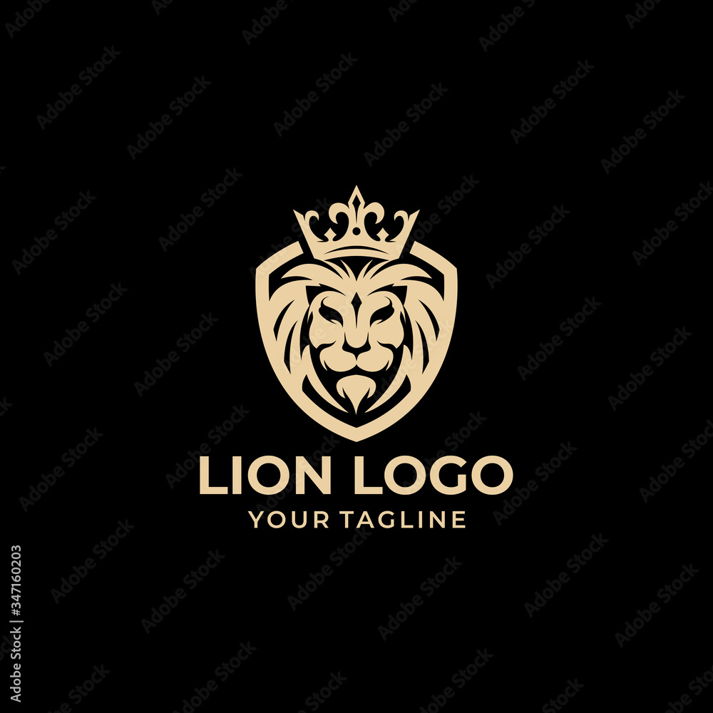 Printlion logo design vector template 