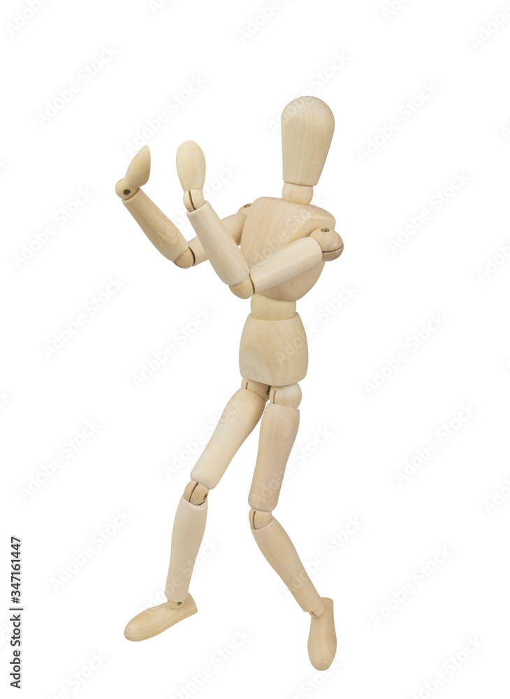 Wooden mannequin isolated on white background Wooden mannequin isolated on white background