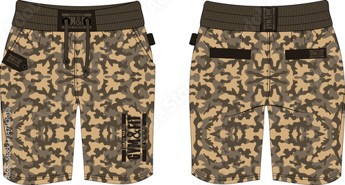 man shorts millitary pattern gym fit template