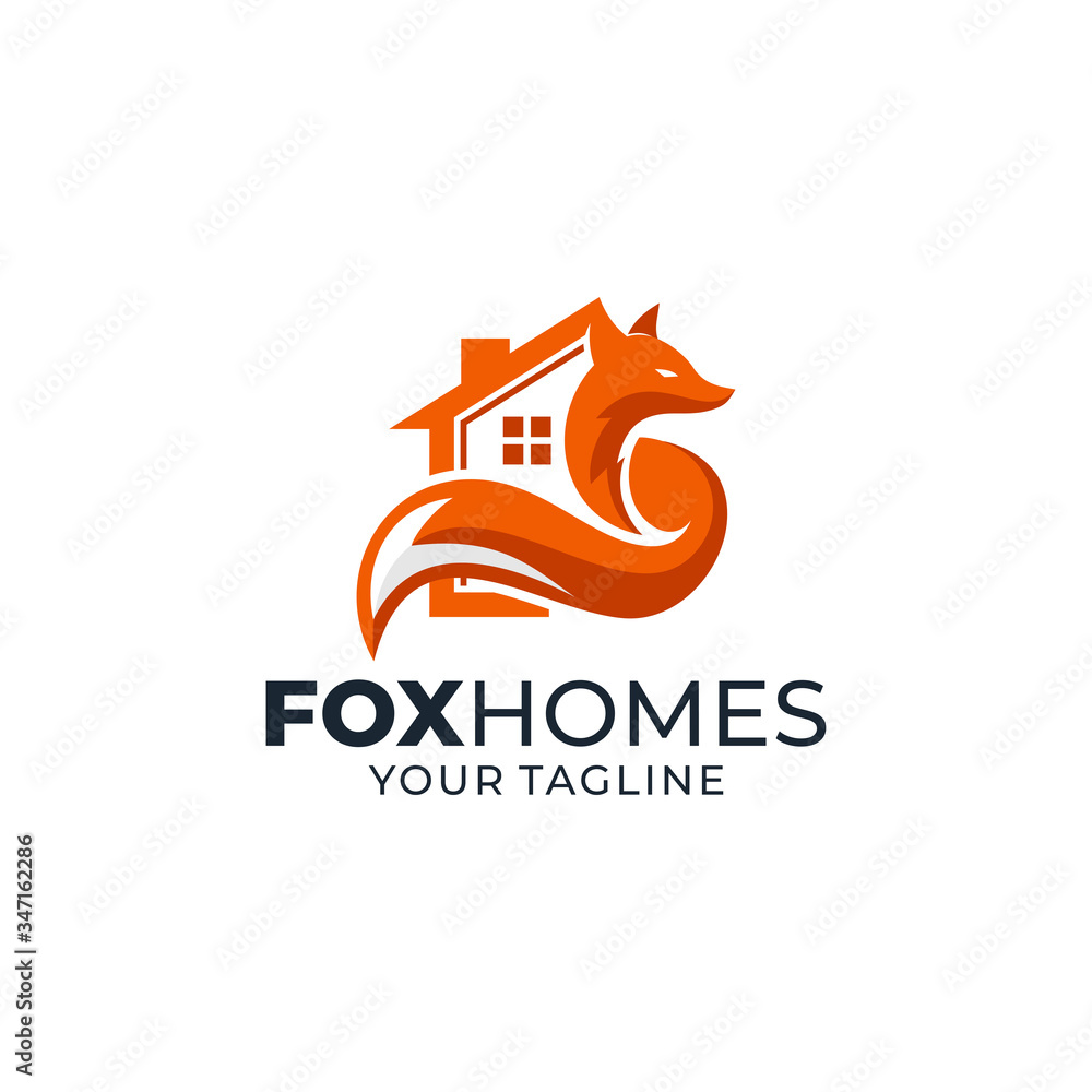 Obraz premium Fox homes logo vector design template