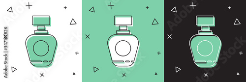 Set Perfume icon isolated on white and green, black background.  Vector Illustration