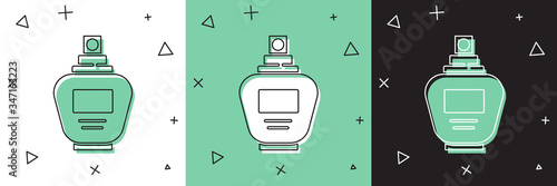 Set Perfume icon isolated on white and green, black background.  Vector Illustration