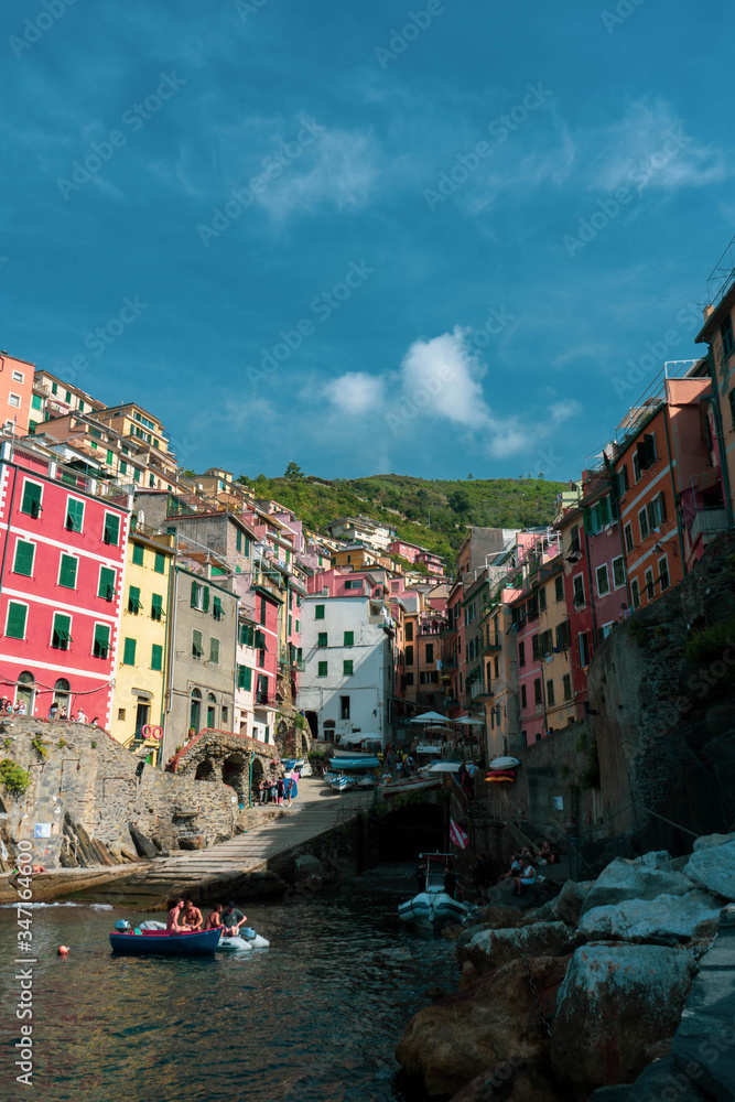 The wonderful views from the Cinque Terre, Liguria. Rio Maggiore, Monterosso al Mare, Vernazza; corniglia, Manarola are some of the most beautiful places on the Riviera. With their colorful houses.