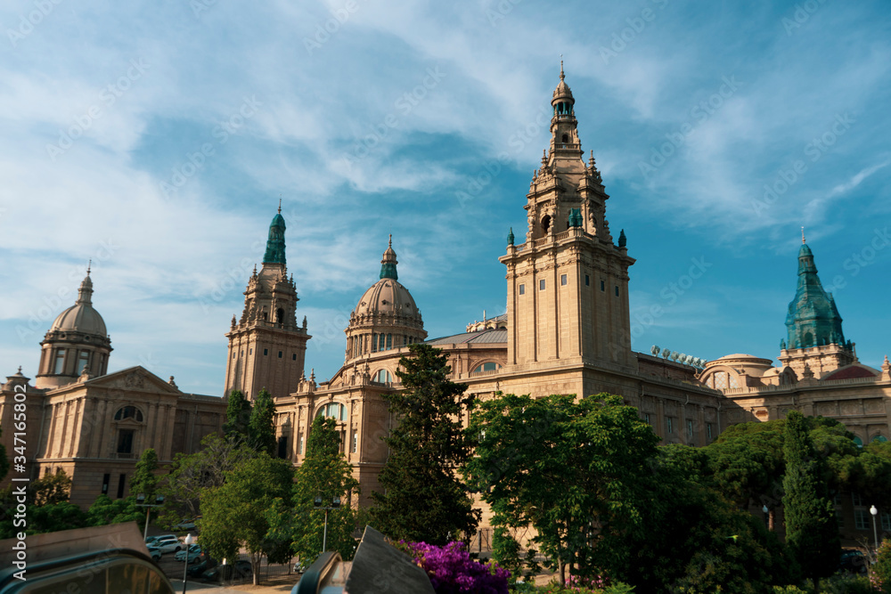 Museum on Montjuic in Barcelona. Imposing and majestic it stands out behind the magic fountain.