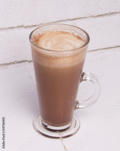 Iced Coffee Latte on White Background