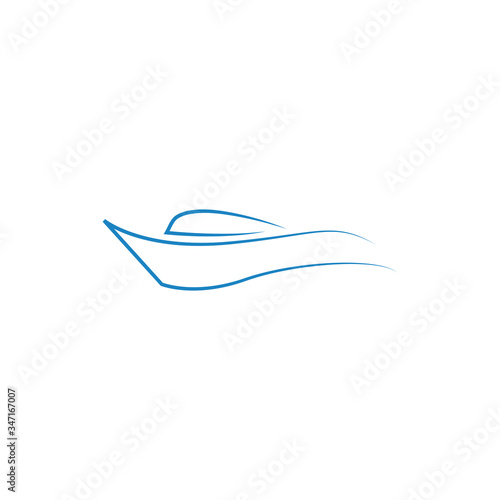 Ship logo, nautical sailing boat conceptual vector design