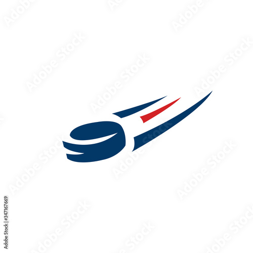 Ice hockey logo icon with swoosh design