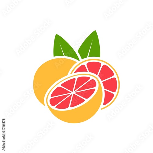 Grapefruit logo. Isolated grapefruit on white background