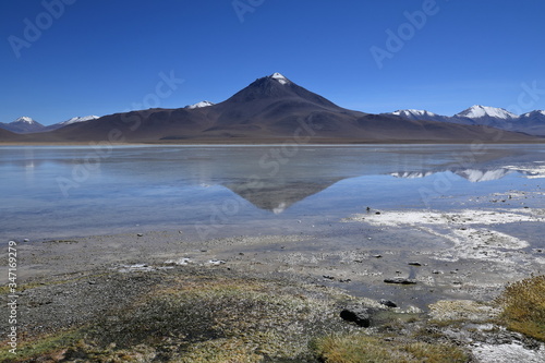 The White lagoon in the Bolivia 