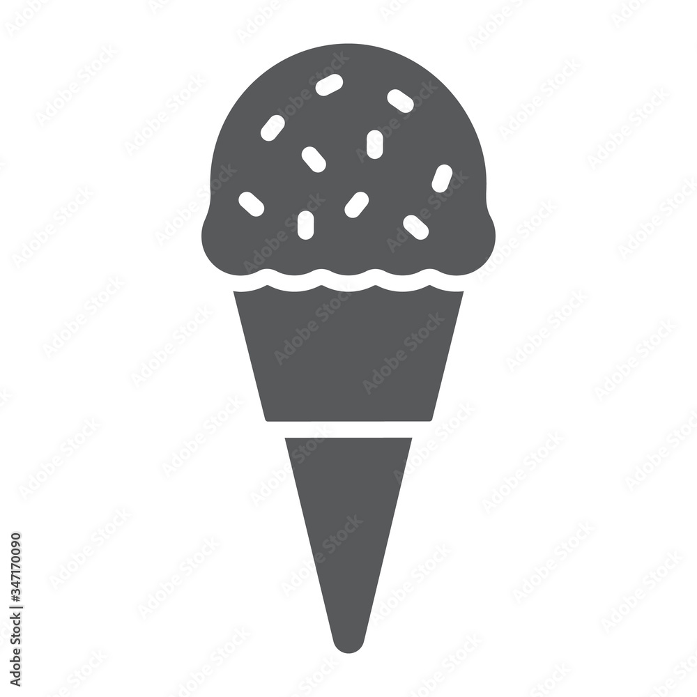 Ice Cream glyph icon, food and sweet, dessert sign vector graphics, a solid icon on a white background, eps 10. Ice Cream glyph icon, food and sweet, dessert sign vector graphics, a solid icon on a white background, eps 10.