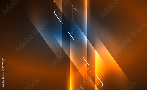 Dynamic neon shiny abstract background. Trendy abstract layout template for business or technology presentation, internet poster or web brochure cover, wallpaper