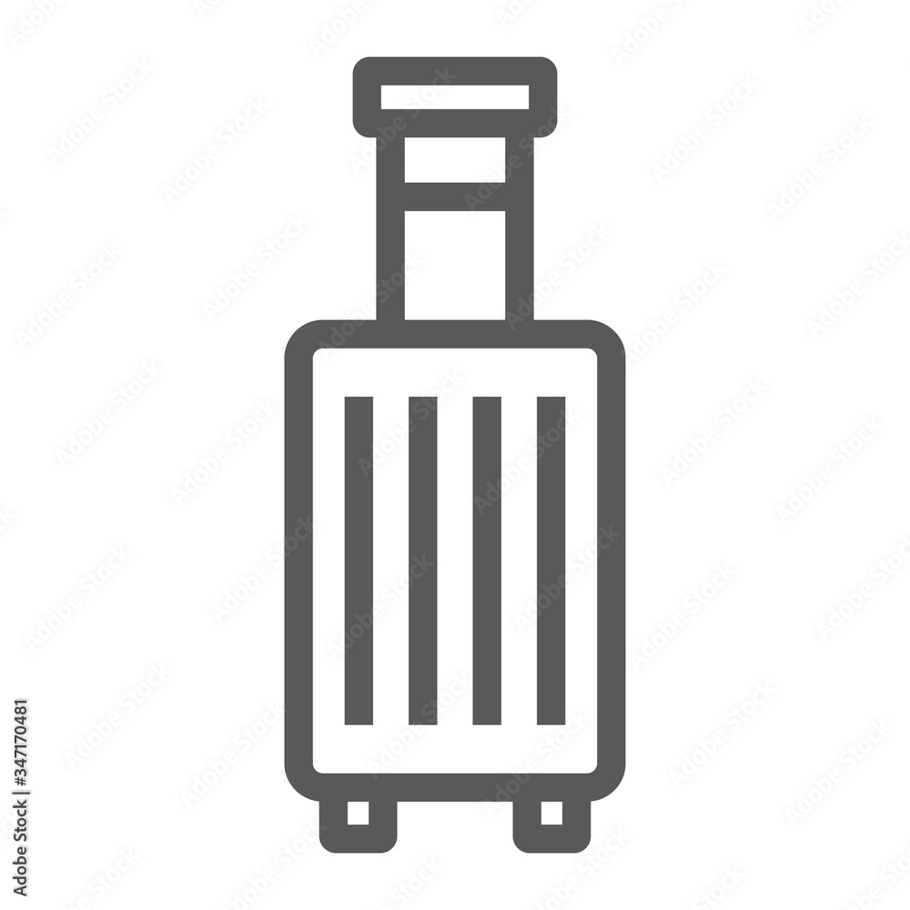Suitcase Umbrella line icon, travel and luggage, luggage sign vector graphics, a linear icon on a white background, eps 10. Suitcase Umbrella line icon, travel and luggage, luggage sign vector graphics, a linear icon on a white background, eps 10.