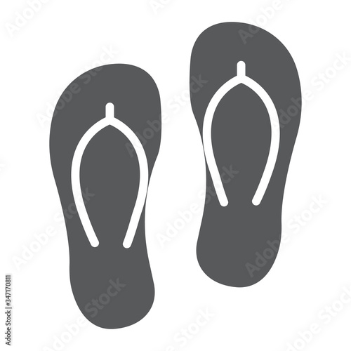 Flip flops glyph icon, summer and beach, footwear sign vector graphics, a solid icon on a white background, eps 10.