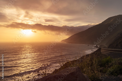 Ocean Cliffs Bluffs During Sunset - Sunrise, Golden hour.