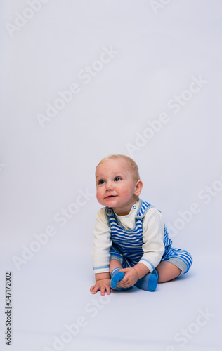 Caucasian toddler infant boy kid child boy smiling