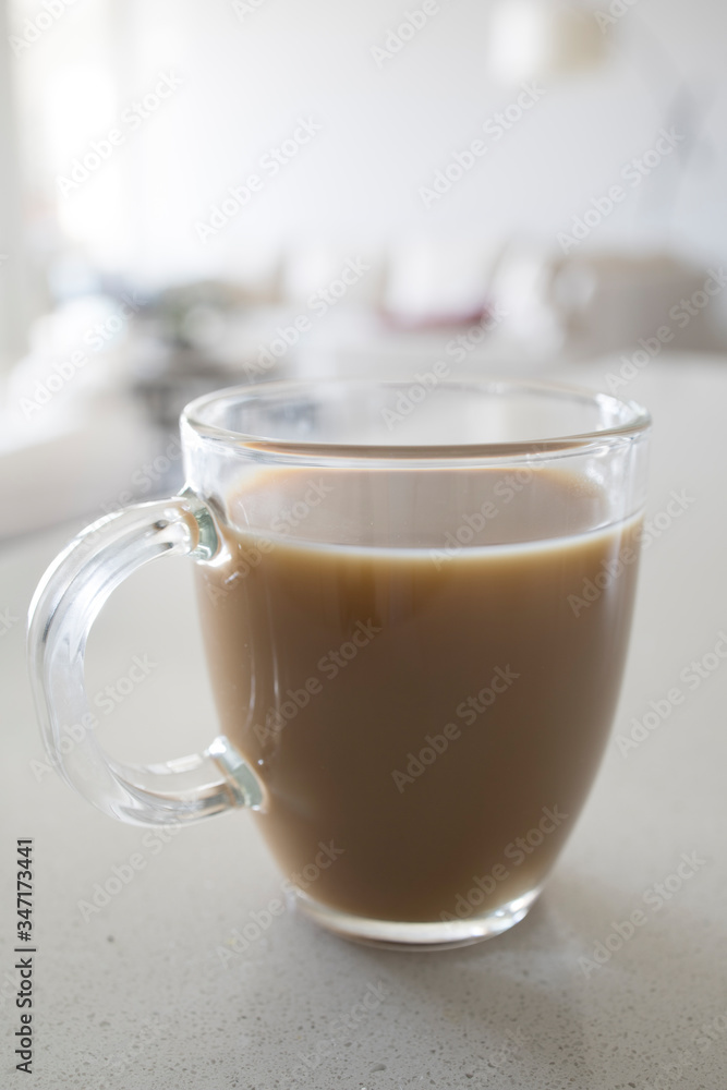 A Cup of Coffee on a Kitchen Counter A Cup of Coffee on a Kitchen Counter