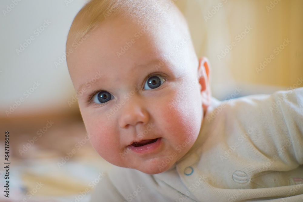 Caucasian toddler cute infant baby boy smiling Caucasian toddler cute infant baby boy smiling