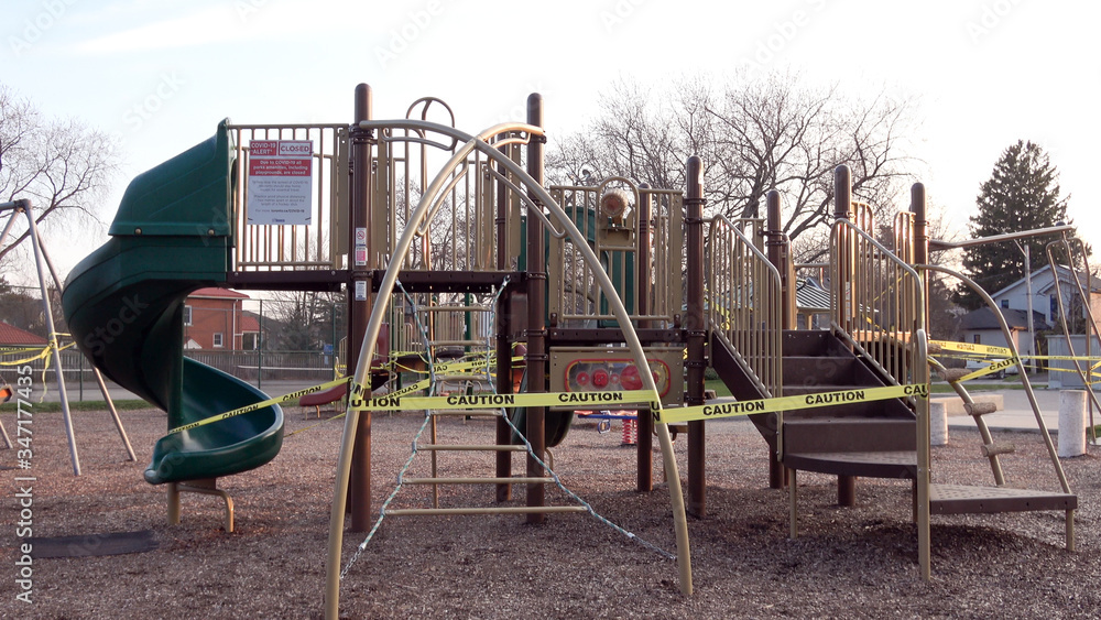 Playgrounds in Toronto closed due to Covid-19 pandemic