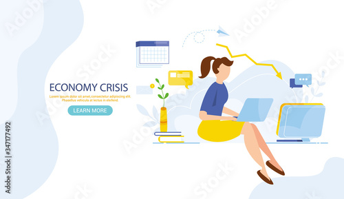 World financial crisis. Oil price drop. Collapse of the economy. Bankruptcy. Down arrow stocks graph. Economy stock market crash down. Depression amid losing money Web banner for internet site vector