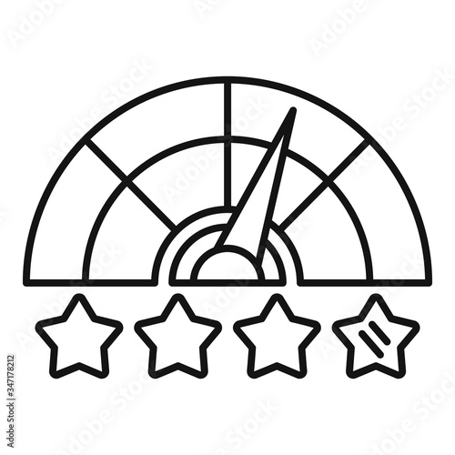 Star rating credit score icon. Outline star rating credit score vector icon for web design isolated on white background