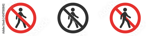 no entry sign, no entry, hapreschen people input, editable vector illustration on white background photo