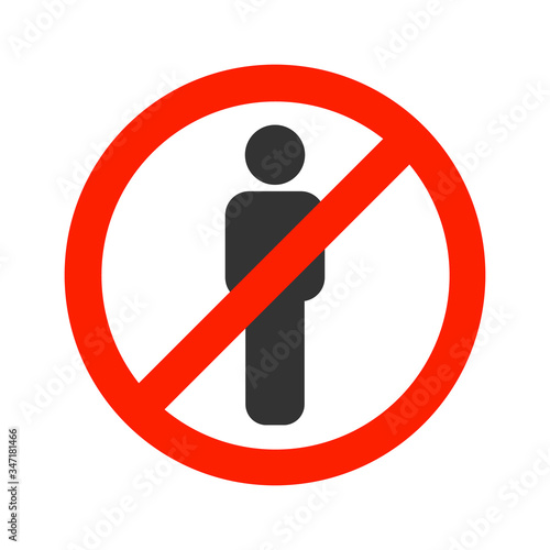 People are not allowed. No sign of man. Vector illustration on a white background.