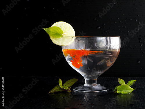 cocktail with lime