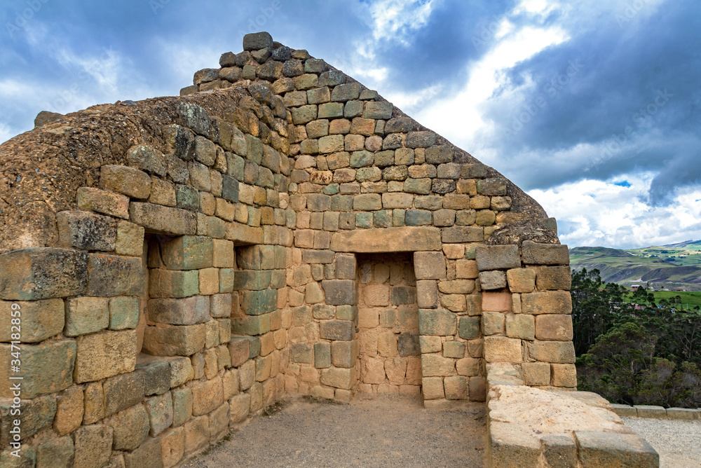Ancient Ingapirca ruins in the Azuay province, close to Cuenca, Ecuador. The largest Inca ruins in Ecuador