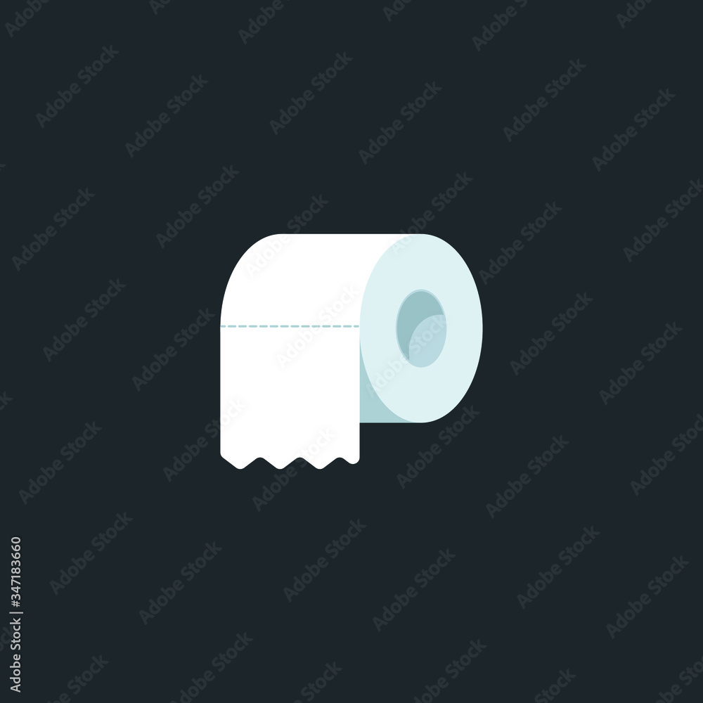 White toilet paper roll flat icon. Hygienic paper tissues illustration White toilet paper roll flat icon. Hygienic paper tissues illustration