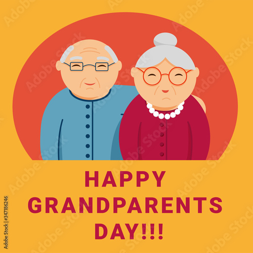 vector flat illustration of grandparents day
