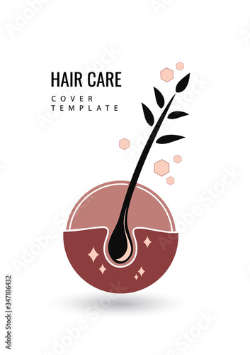 Creative isolated hair follicle icon. Vector logo hair diagnostic center. The concept of a beauty salon, clinic of help, split ends, hair loss, hair health, shampoo.
