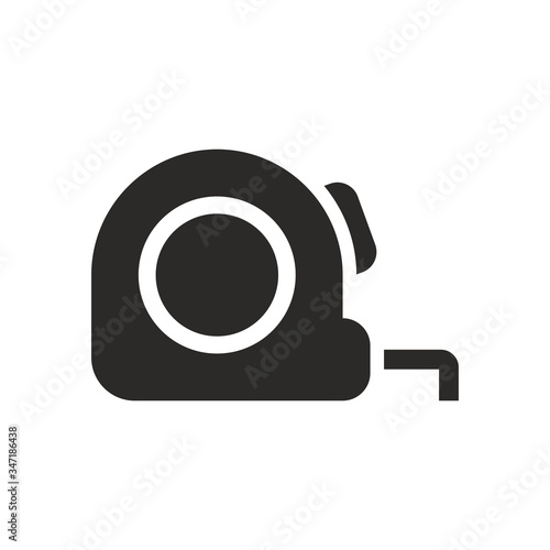 Tape measure icon. Vector icon isolated on white background.