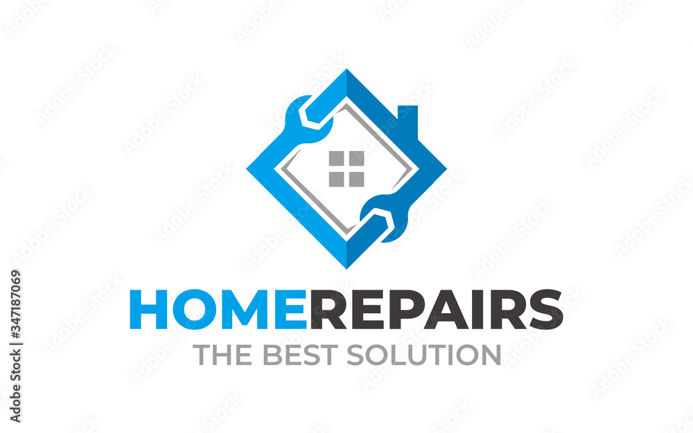 Creative Home repair Concept Logo Design Creative Home repair Concept Logo Design