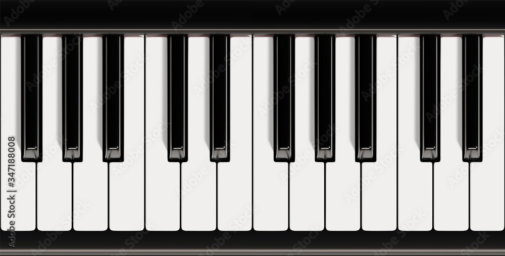 Piano keyboard close up view vector illustration Piano keyboard close up view vector illustration