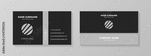 Modern business card template with icons. Vector
