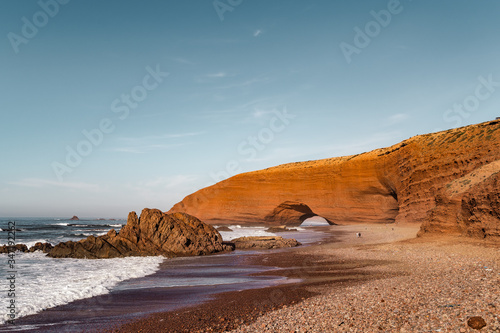 red rocks on the coast of the Atlantic ocean