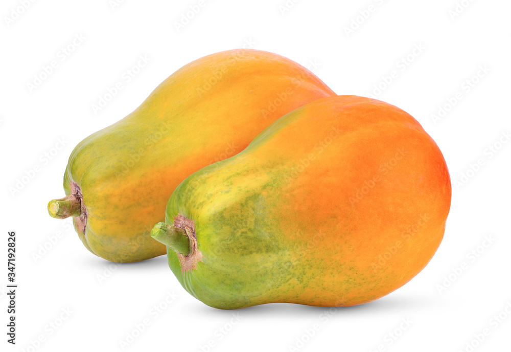 ripe papaya fruit isolated on white background ripe papaya fruit isolated on white background