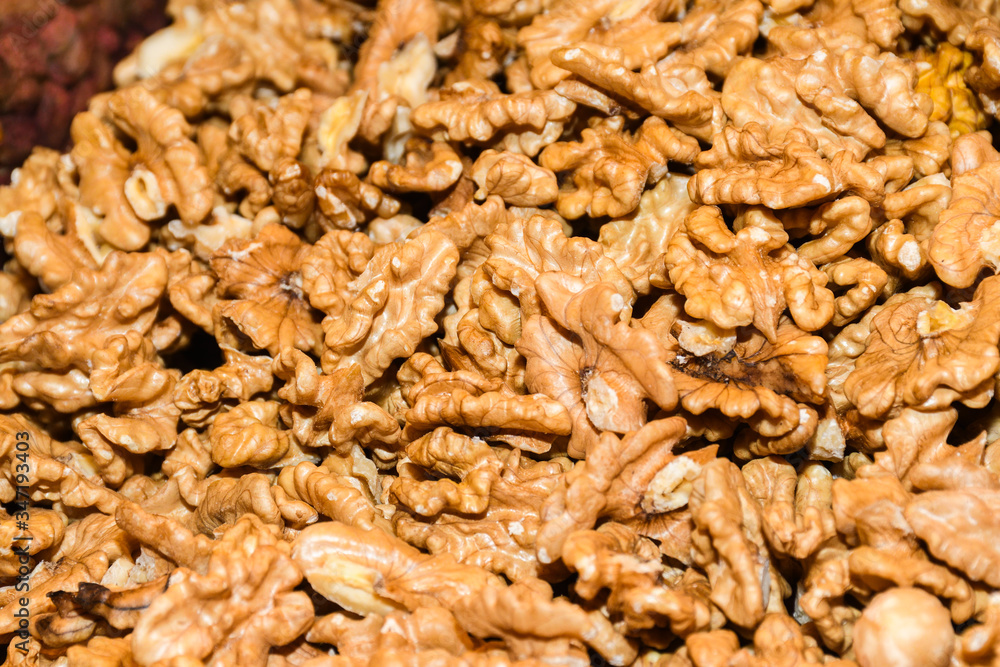 Nuts for sale at the market. Healthy eating concept. Salty snack Nuts for sale at the market. Healthy eating concept. Salty snack